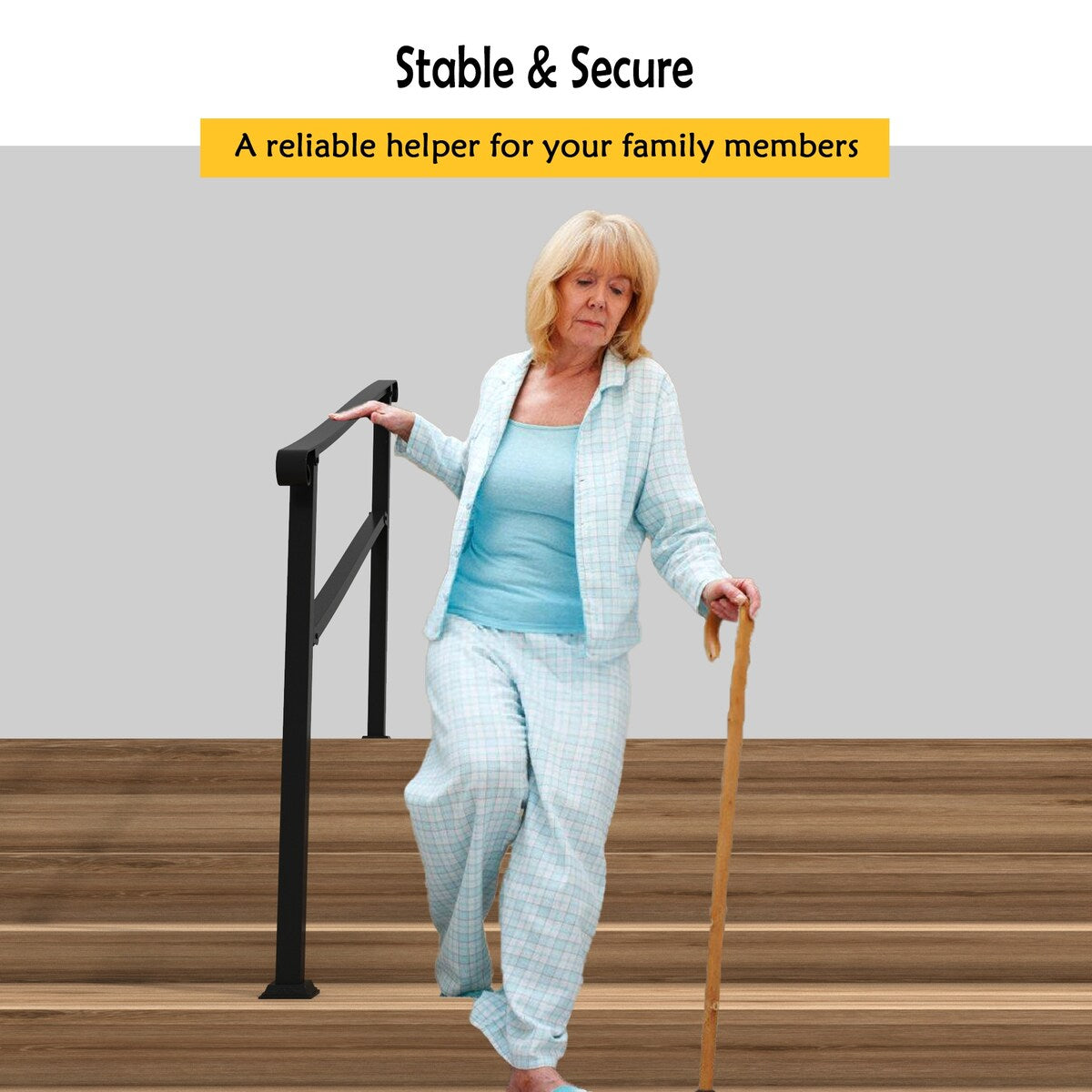 Adjustable Outdoor Stair Handrail Kit (Set of 2)