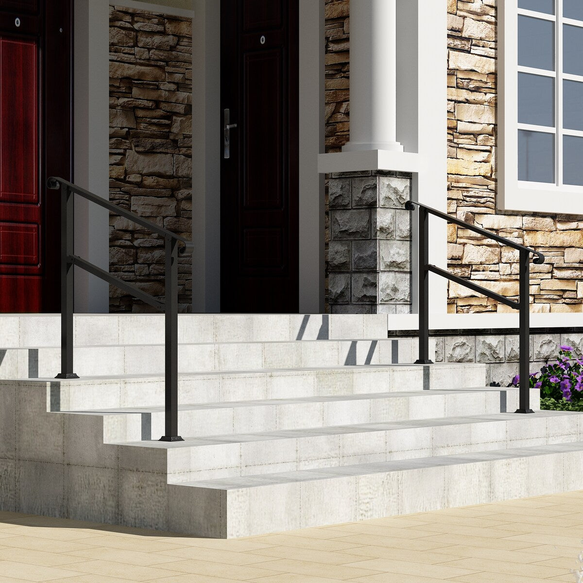 Adjustable Outdoor Stair Handrail Kit (Set of 2)