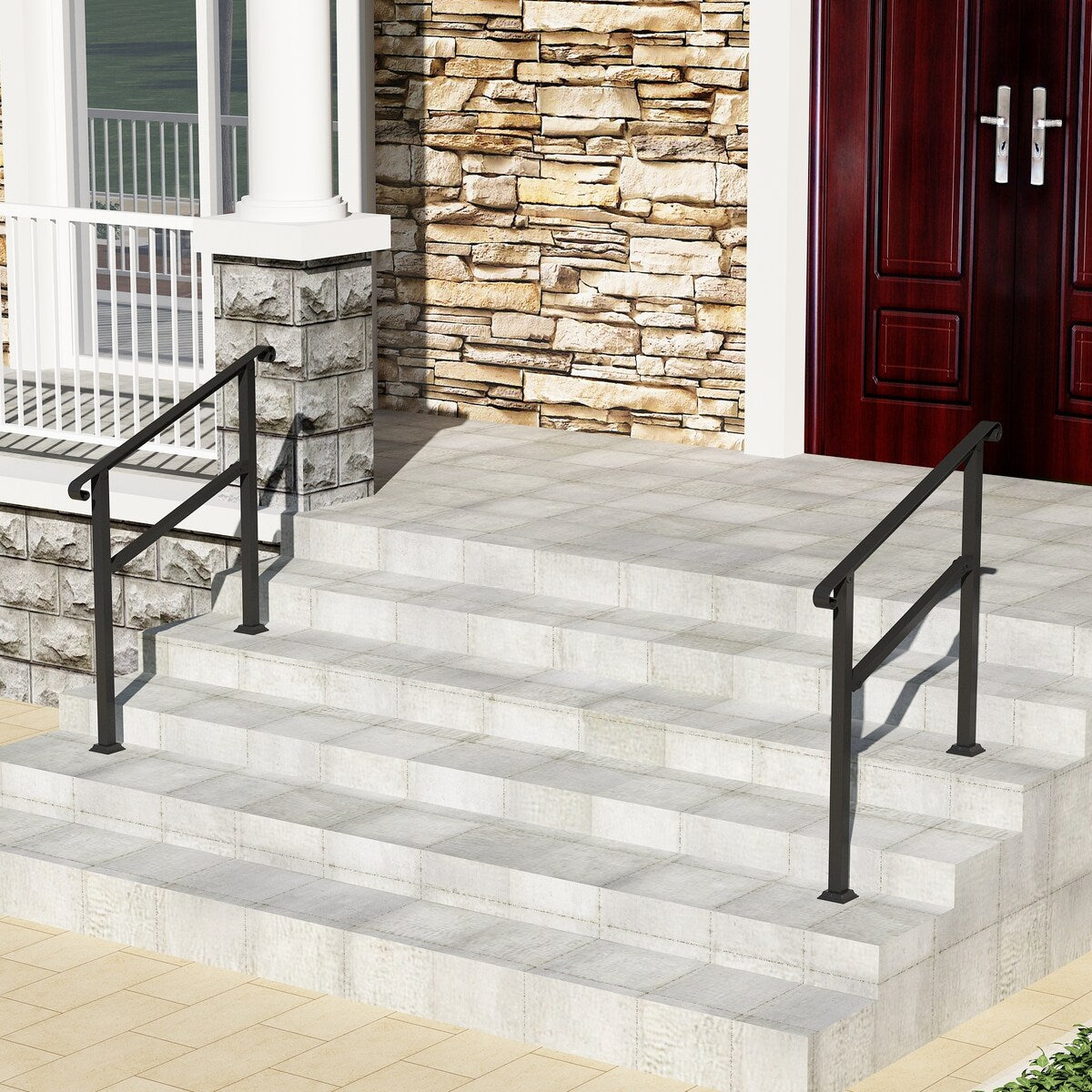 Adjustable Outdoor Stair Handrail Kit (Set of 2)