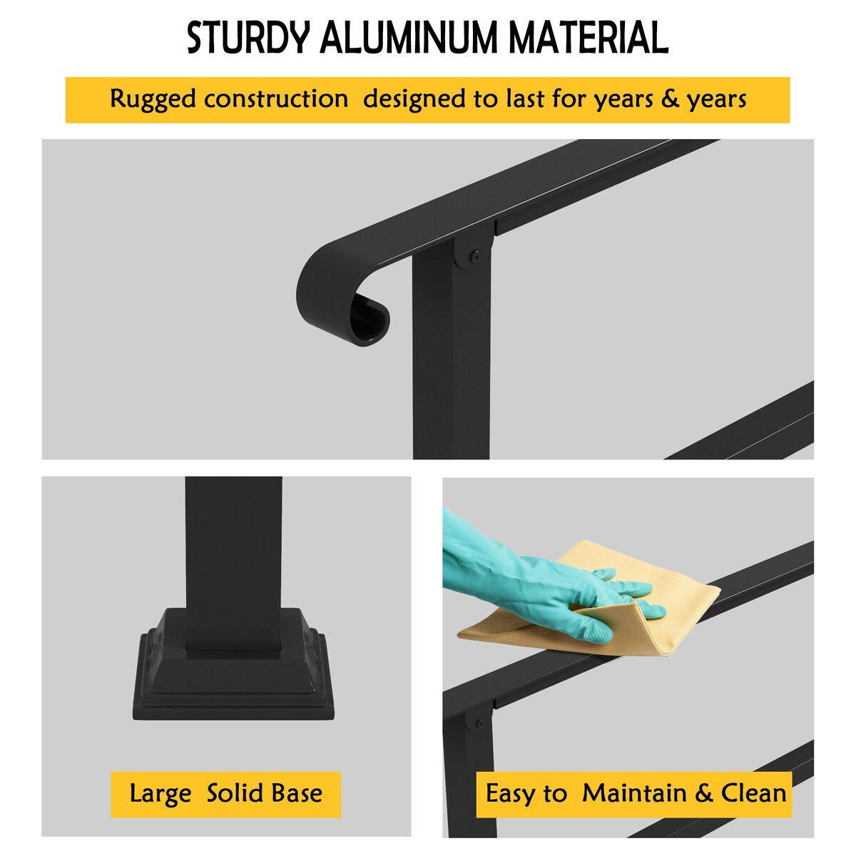 Adjustable Outdoor Stair Handrail Kit (Set of 2)