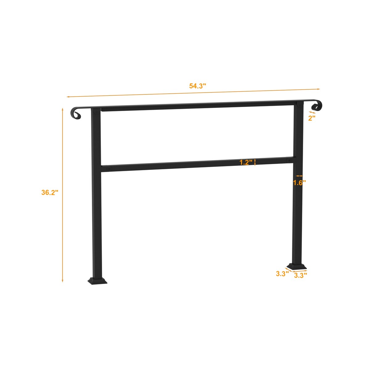Adjustable Outdoor Stair Handrail Kit (Set of 2)