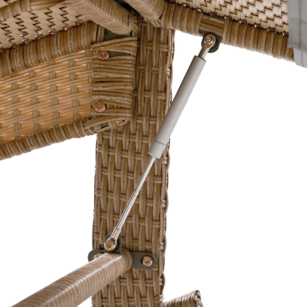 Adjustable Outdoor Wicker Double Rocking Chair with Coffee Table