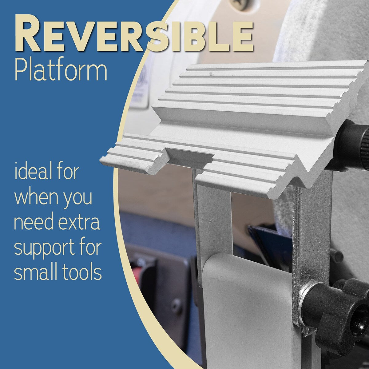 Adjustable Replacement Tool Rest Sharpening Jig for 6 inch or 8 inch Bench Grinders and Sanders •Includes a Pivoting