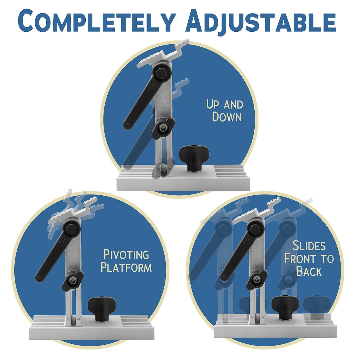 Adjustable Replacement Tool Rest Sharpening Jig for 6 inch or 8 inch Bench Grinders and Sanders •Includes a Pivoting