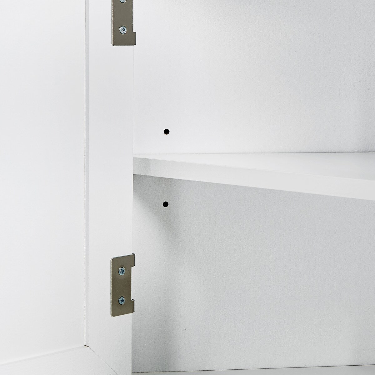 Adjustable Shelf and Open Compartment Tall Corner Bathroom Storage Cabinet White