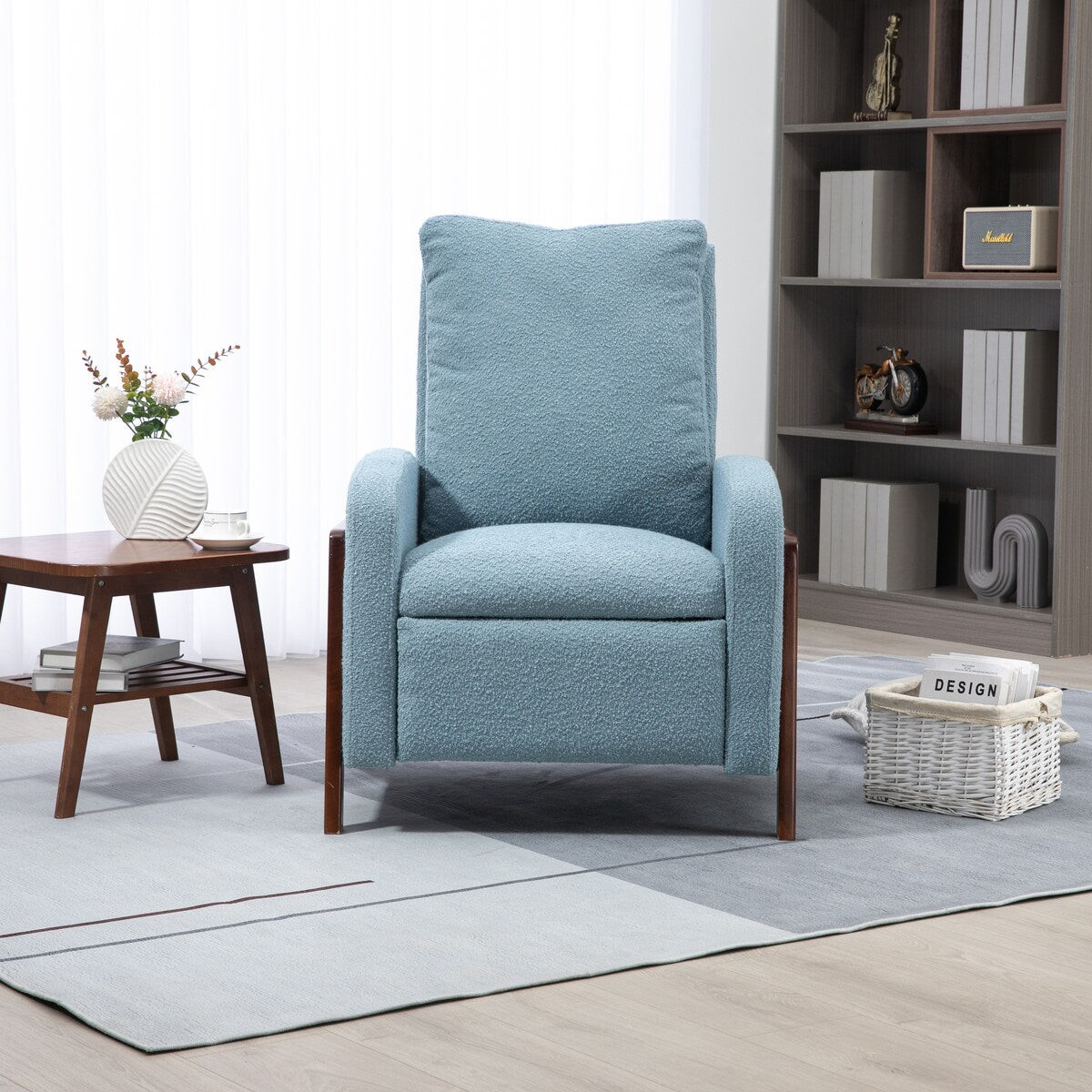 Adjustable Single Recliner Sofa Chair with Thick Seat Cushion and Back