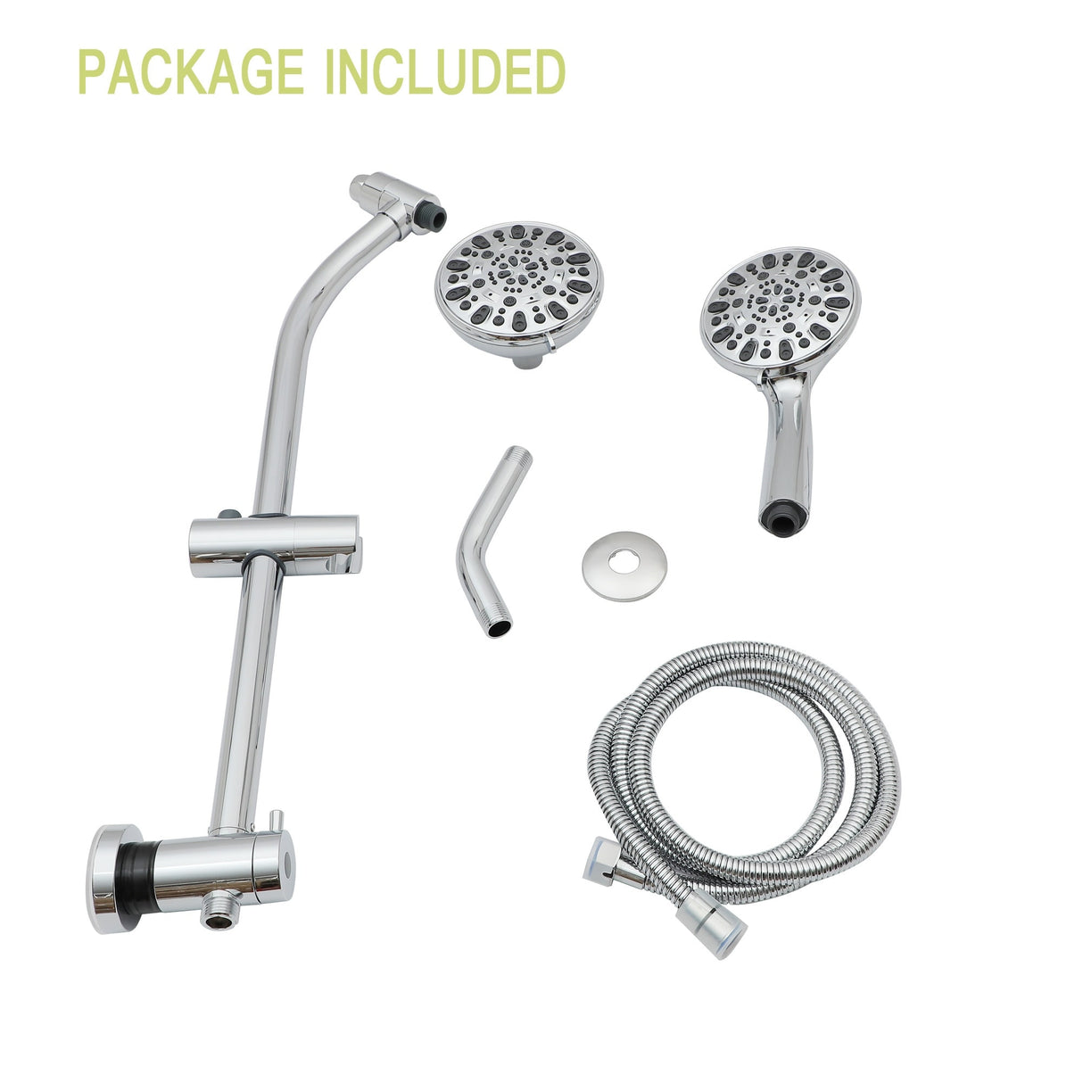 Adjustable Slide Bar Dual Shower Head Shower System