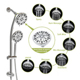 Adjustable Slide Bar Dual Shower Head Shower System