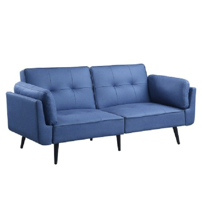 Adjustable Sofa & Ottoman, Blue Fabric