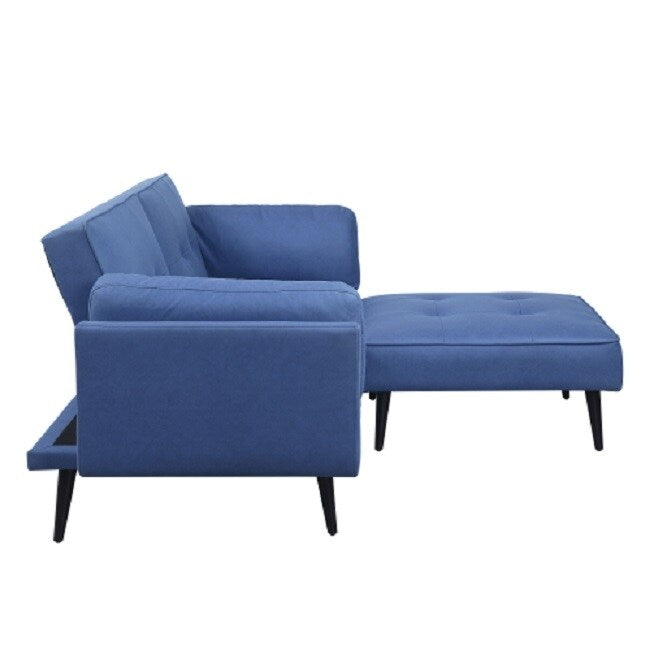 Adjustable Sofa & Ottoman, Blue Fabric