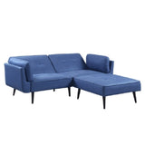 Adjustable Sofa & Ottoman, Blue Fabric