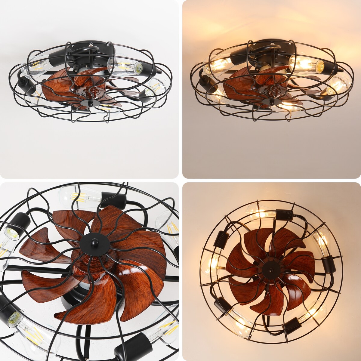 Adjustable Speed Case Ceiling Fans with Lights, Remote Control