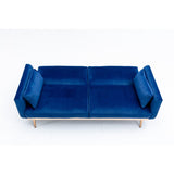 Adjustable Velvet Accent Sleeper Sofa, Loveseat with Metal Feet