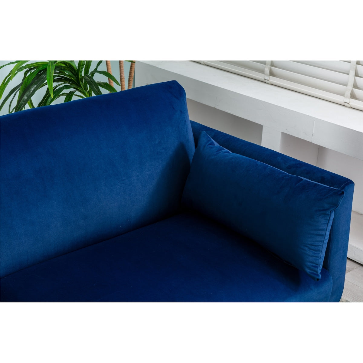 Adjustable Velvet Accent Sleeper Sofa, Loveseat with Metal Feet