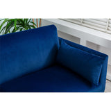 Adjustable Velvet Accent Sleeper Sofa, Loveseat with Metal Feet