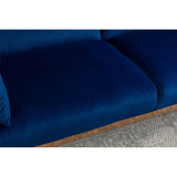 Adjustable Velvet Accent Sleeper Sofa, Loveseat with Metal Feet