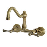 Adjustable Wallmount Vintage Brass Kitchen Faucet