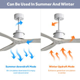 Adjustable brightness 6 speed wind 60 inch integrated LED ceiling fan lighting with silver 3 solid wood blade