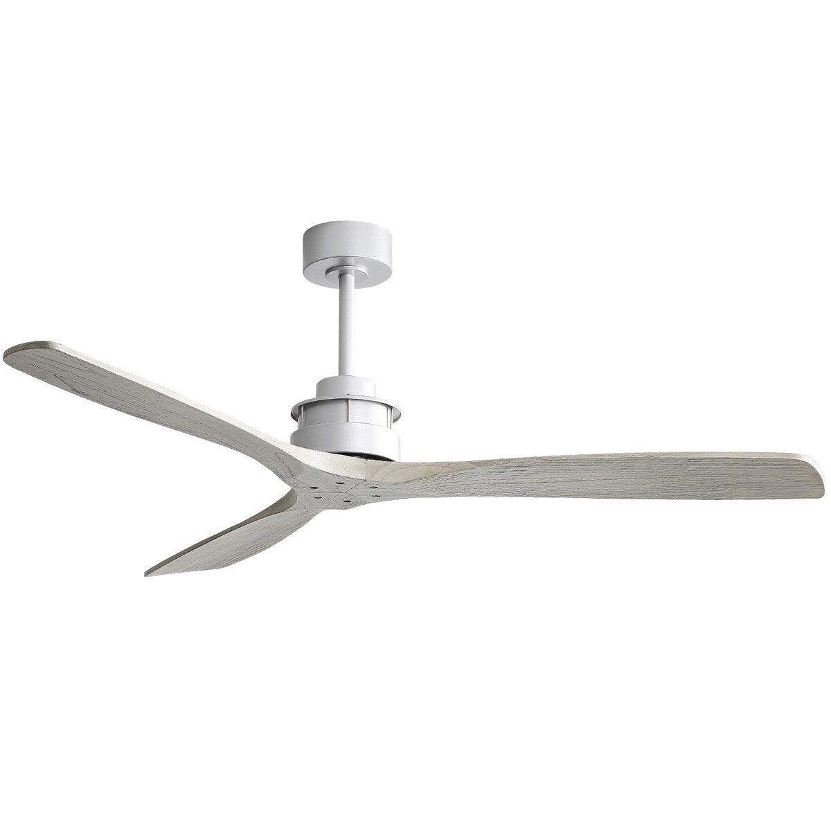 Adjustable brightness 6 speed wind 60 inch integrated LED ceiling fan lighting with silver 3 solid wood blade
