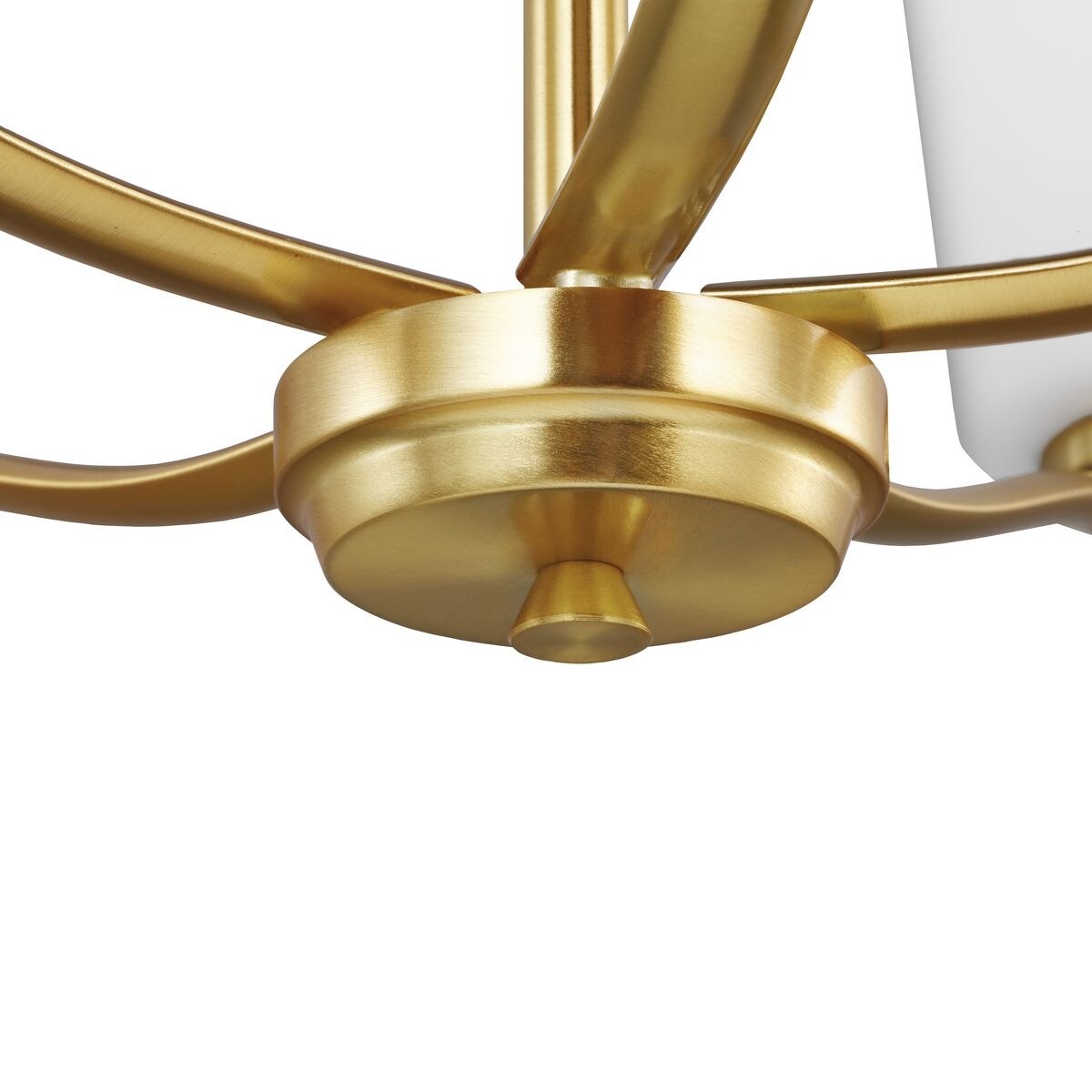 Adley Collection Five-Light Satin Brass Etched White Glass New Traditional Chandelier - 22.87 in x 22.87 in x 17.25 in