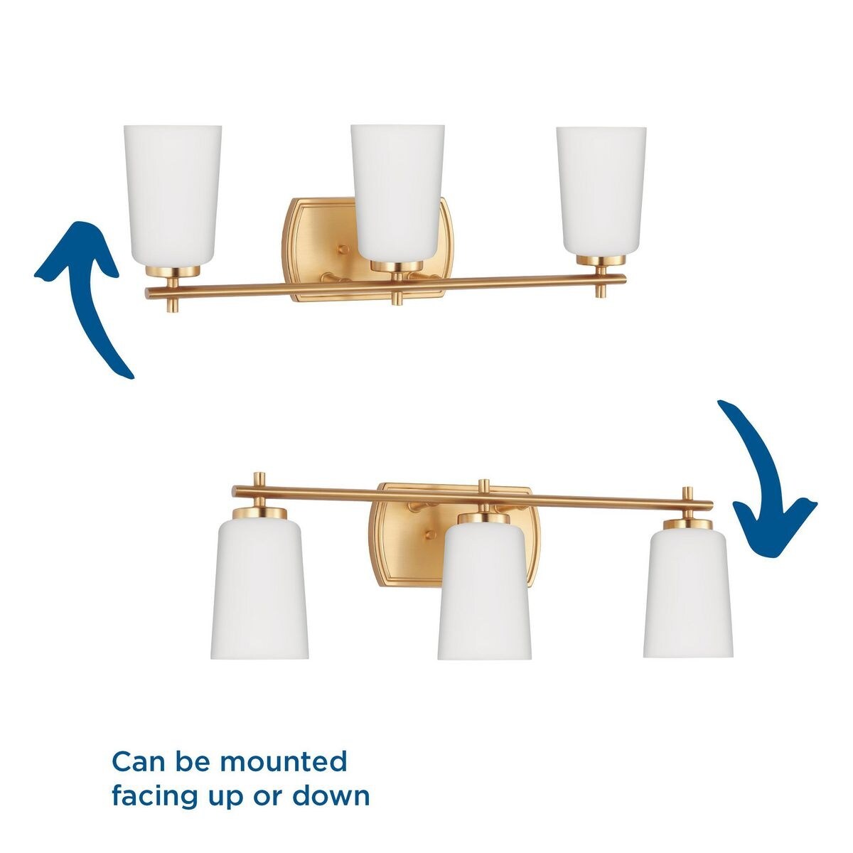 Adley Collection Three-Light Satin Brass Etched Opal Glass New Traditional Bath Vanity Light - 23 in x 6 in x 7.625 in