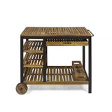 Admirals Indoor Acacia Wood Bar Cart by Christopher Knight Home - N/A