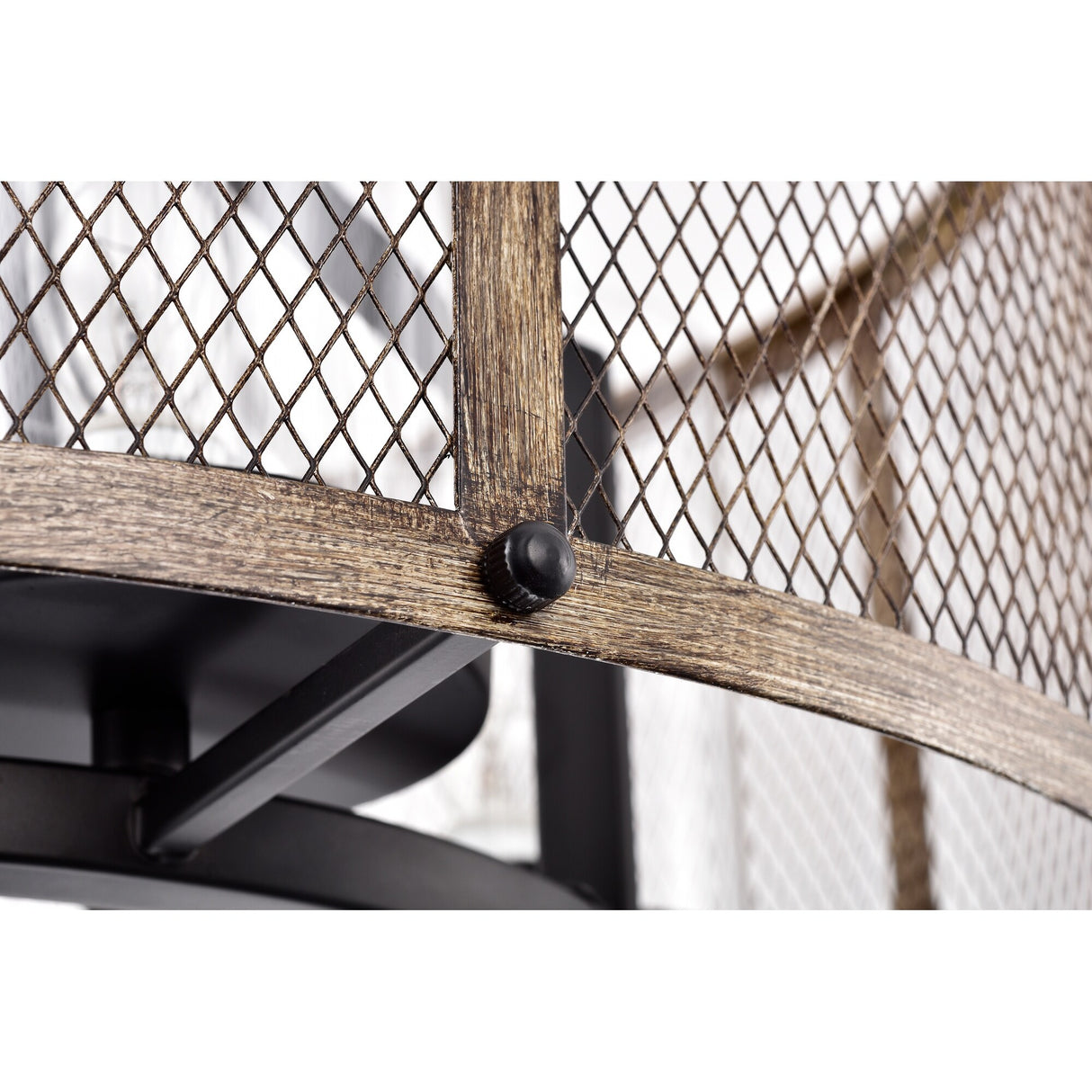 Adrian Semi-Flush Mount 4-Light Metal Mesh Drum Shade