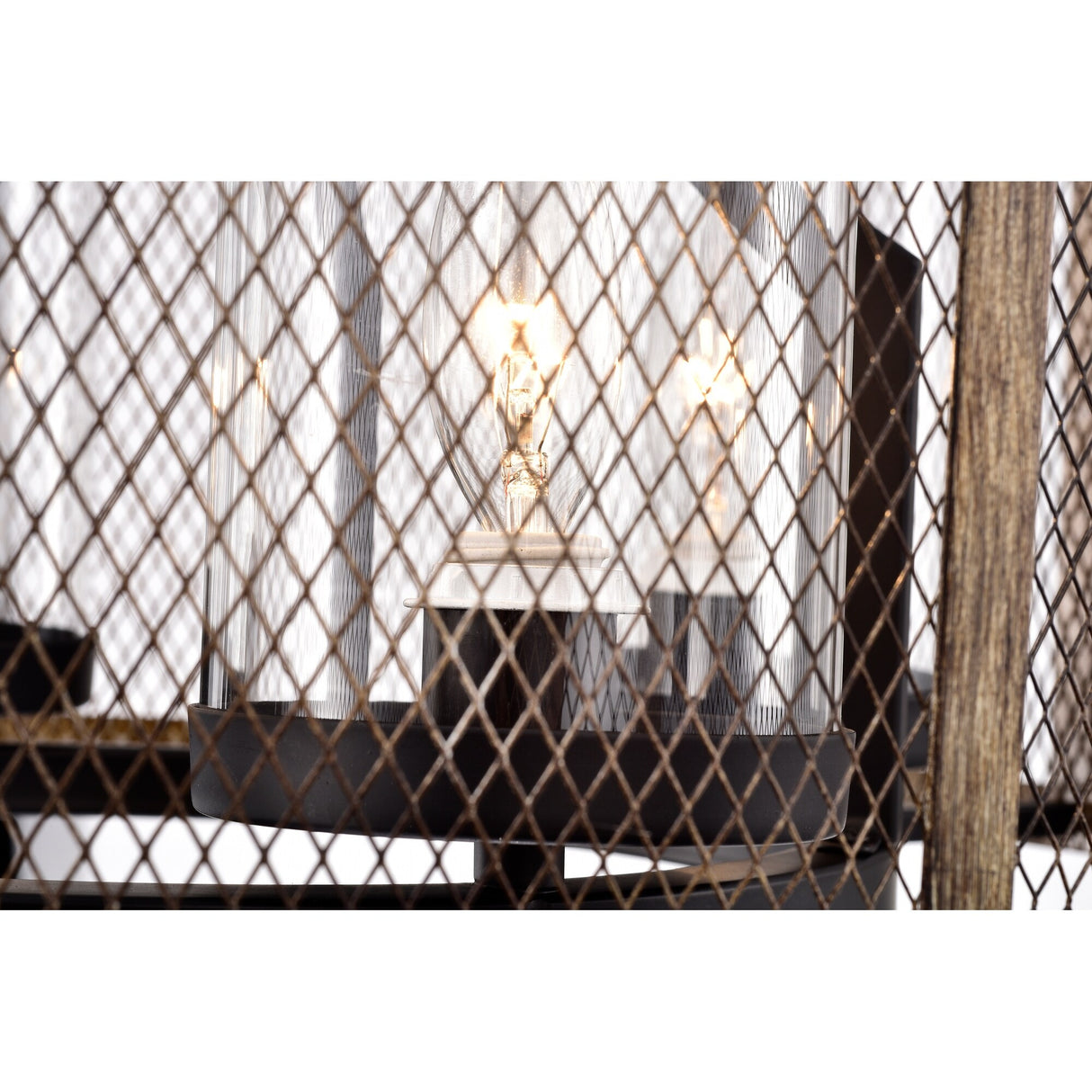 Adrian Semi-Flush Mount 4-Light Metal Mesh Drum Shade