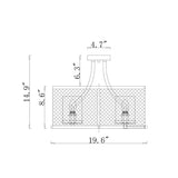 Adrian Semi-Flush Mount 4-Light Metal Mesh Drum Shade