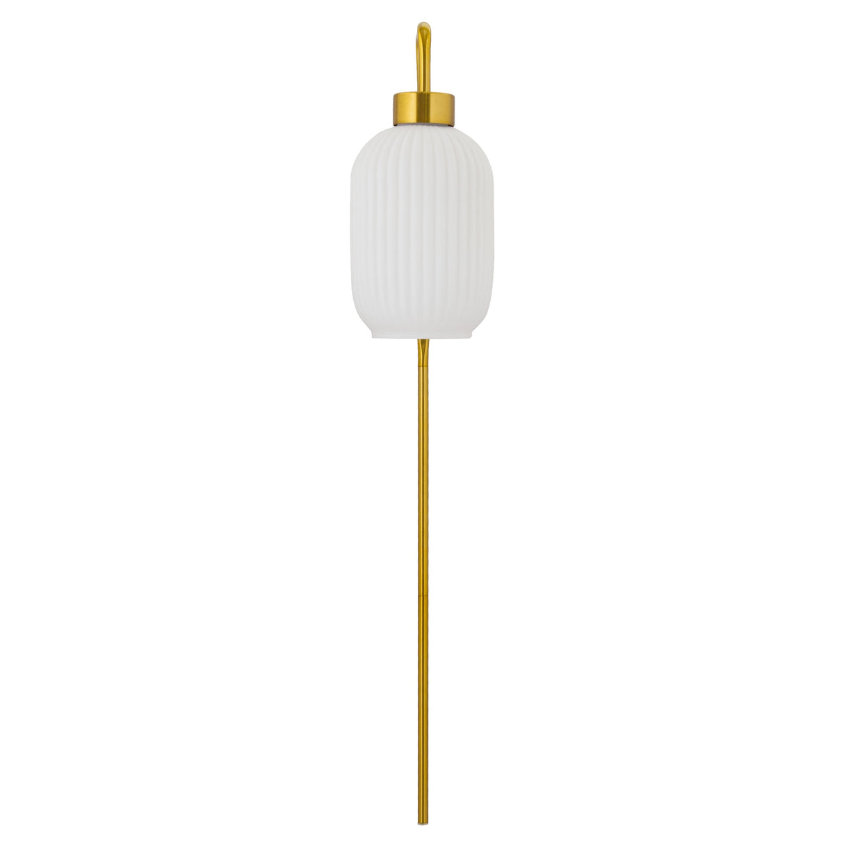 Adrienne River of Goods White Glass and Metal Retro Wall Sconce - 5.375" x 8.625" x 32.25"