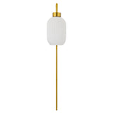 Adrienne River of Goods White Glass and Metal Retro Wall Sconce - 5.375" x 8.625" x 32.25"