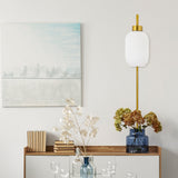 Adrienne River of Goods White Glass and Metal Retro Wall Sconce - 5.375" x 8.625" x 32.25"
