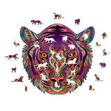 Adult And Children Educational Holiday Gift Tigers Wooden Puzzle