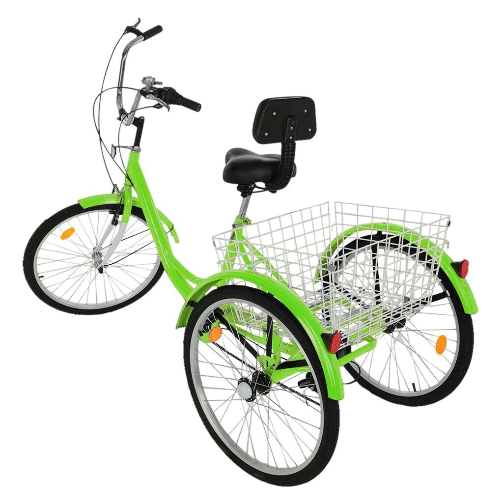 Adult Tricycle 1/7 Speed 3 Wheel For Shopping W/ Installation Tools Cycling