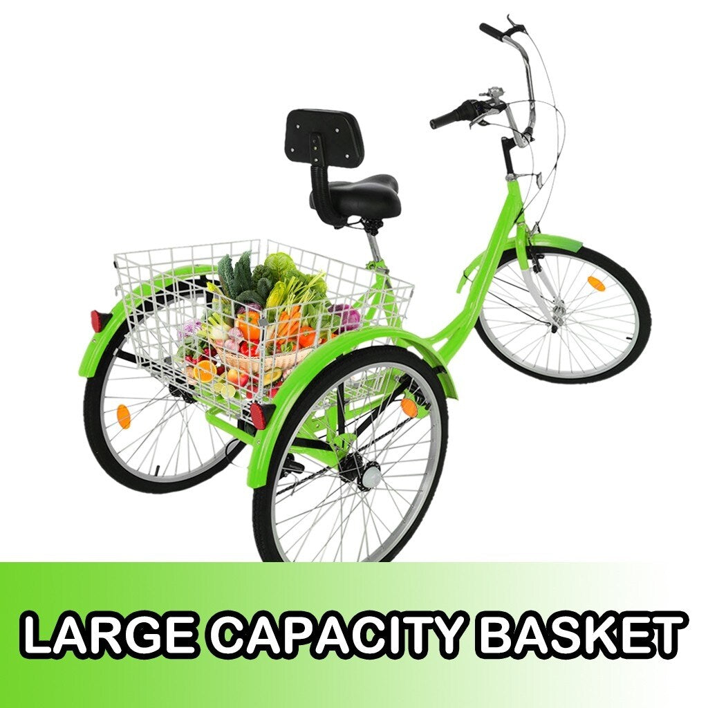 Adult Tricycle 1/7 Speed 3 Wheel For Shopping W/ Installation Tools Cycling