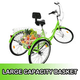 Adult Tricycle 1/7 Speed 3 Wheel For Shopping W/ Installation Tools Cycling