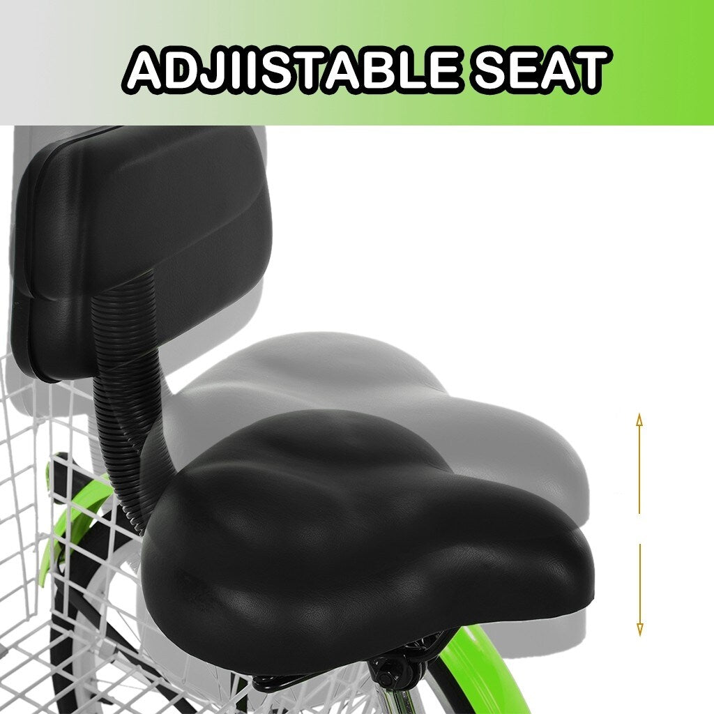 Adult Tricycle 1/7 Speed 3 Wheel For Shopping W/ Installation Tools Cycling