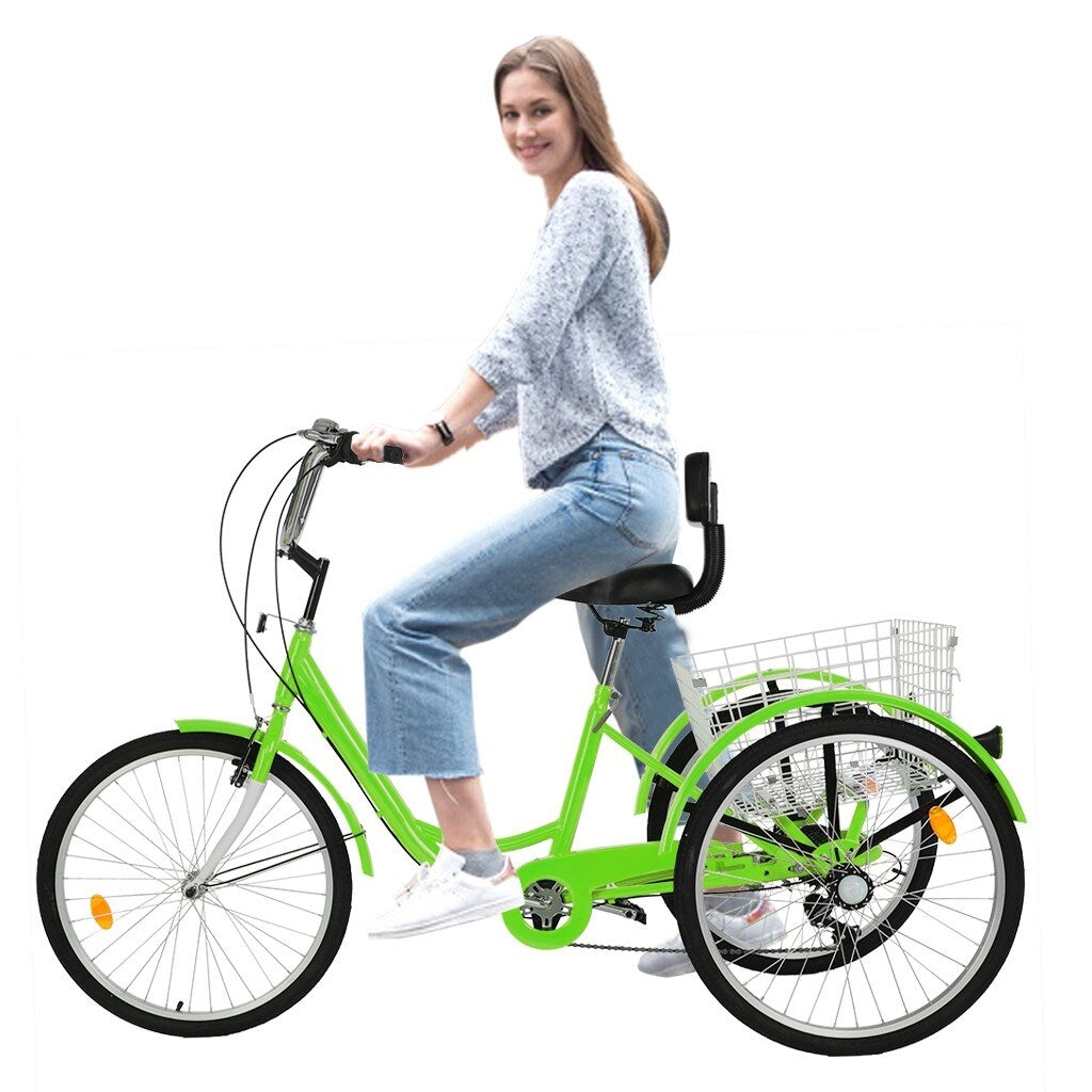 Adult Tricycle 1/7 Speed 3 Wheel For Shopping W/ Installation Tools Cycling