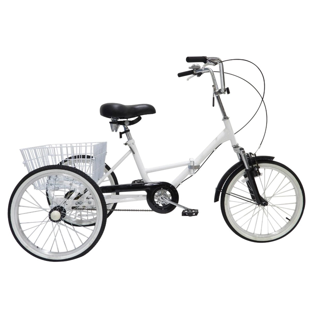 Adult Tricycles 24 In Front Wheel And Rear Wheel With Shopping Basket 1 Speed Cycling