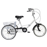 Adult Tricycles 24 In Front Wheel And Rear Wheel With Shopping Basket 1 Speed Cycling