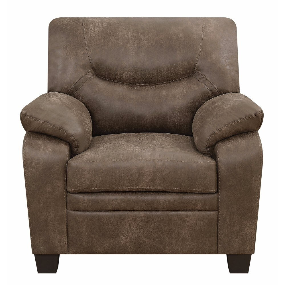 Aesthetically Charmed Leatherette Upholstered Chair, Brown