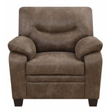 Aesthetically Charmed Leatherette Upholstered Chair, Brown
