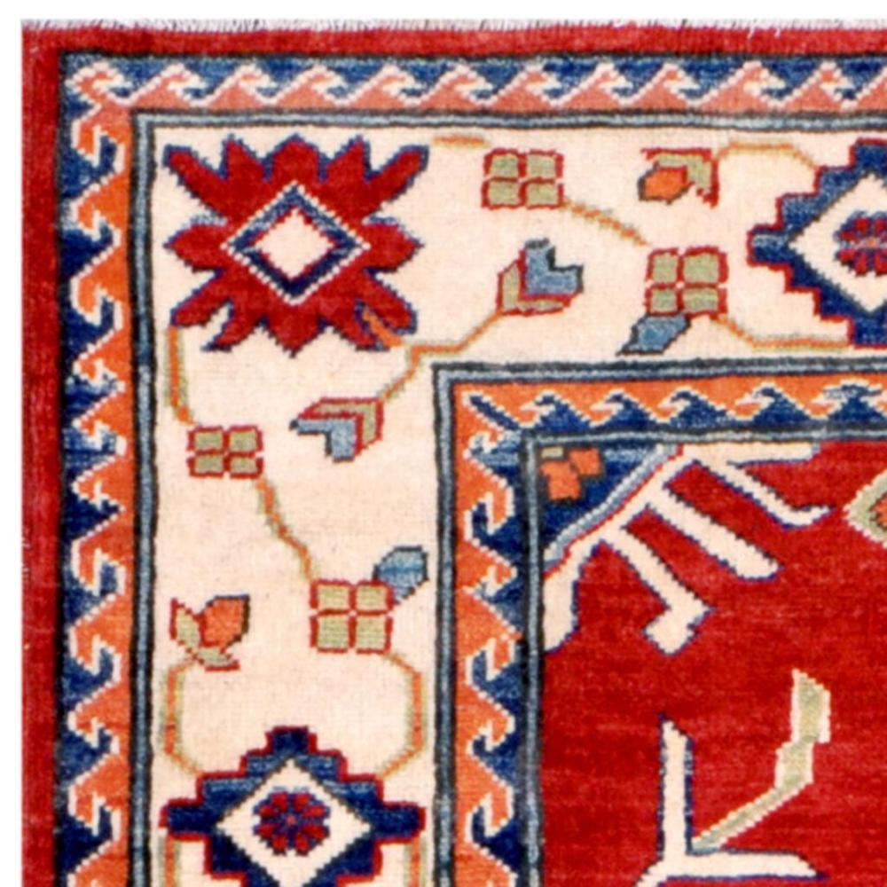 Handmade Herat Oriental Afghan Kazak Wool Rug (Afghanistan) - 4'10 x 7'2