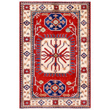 Handmade Herat Oriental Afghan Kazak Wool Rug (Afghanistan) - 4'10 x 7'2