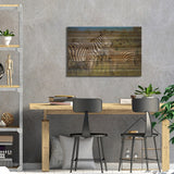 Africa Zebra And Cub Print On Wood by Alex G Perez - Multi-Color