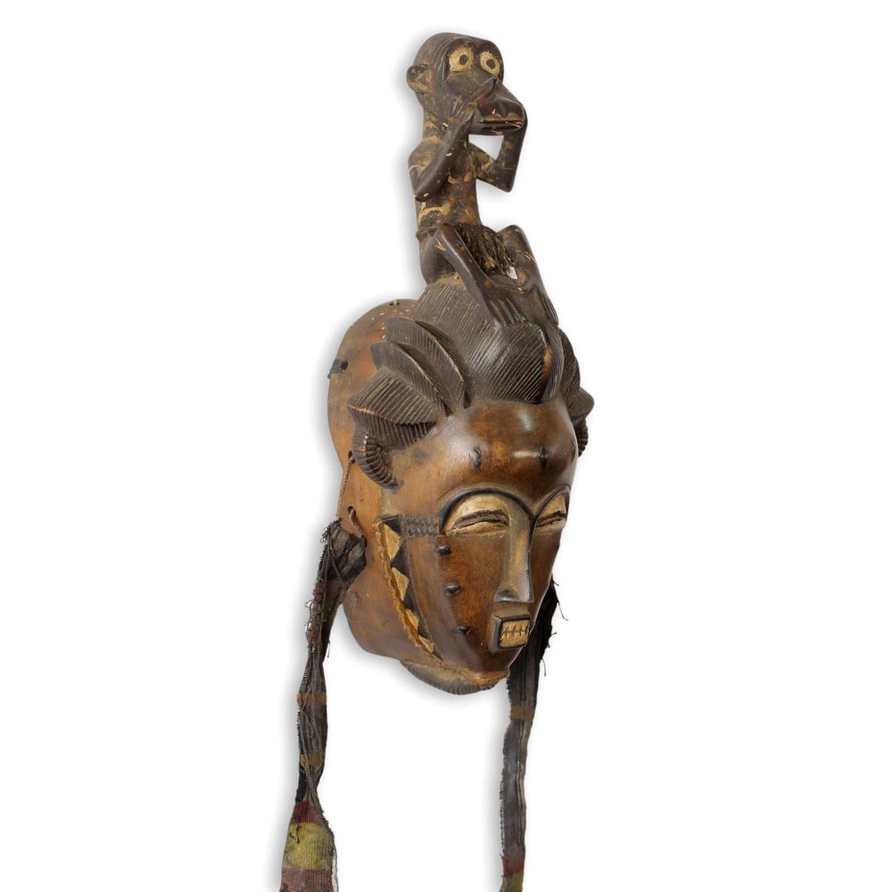 African Mask, 'Baule He Monkey' (Ghana)