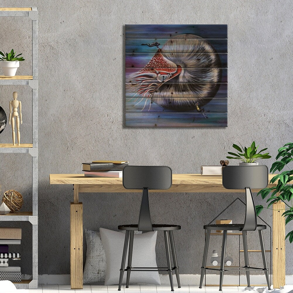 After A Million Years Of Evolution Print On Wood by Anna Shabalova - Multi-Color