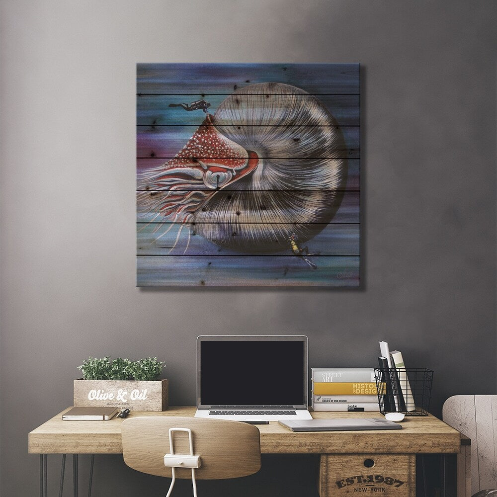 After A Million Years Of Evolution Print On Wood by Anna Shabalova - Multi-Color