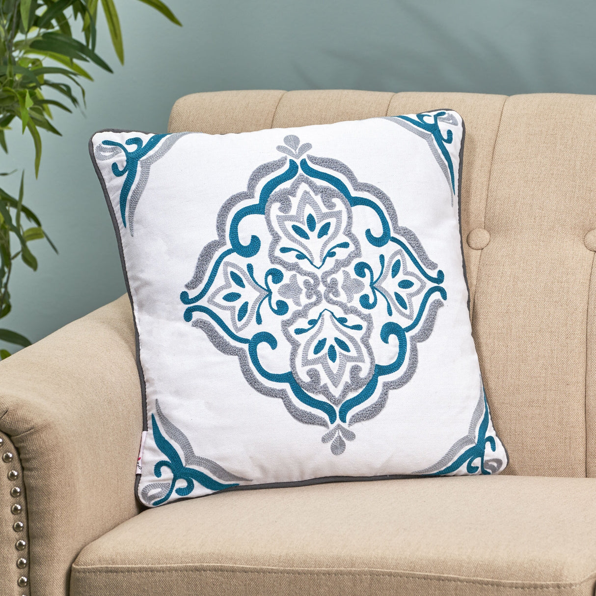 Afton Modern Fabric Throw Pillow by Christopher Knight Home
