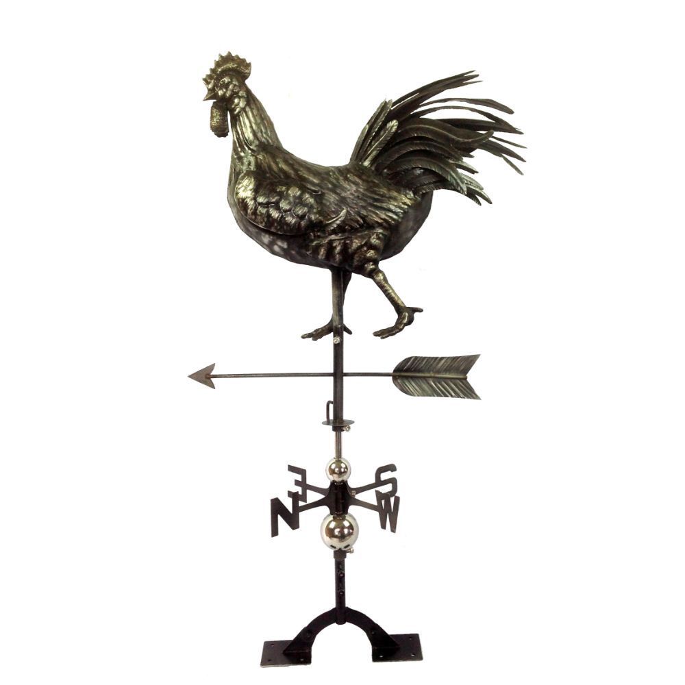 Urban Port Aged Black Rooster Weather Vane